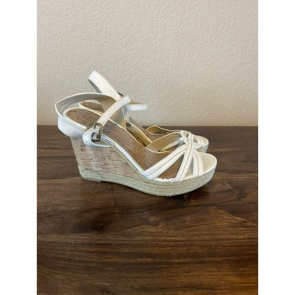 NEW Sonoma white espadrilles sandals shoes platform open toe wedge Women 8 - Picture 5 of 6